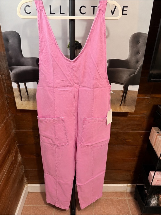 Zenana Outfitters Pants - Zenana Outfitters Pink Cargo Pocket Jumpsuit